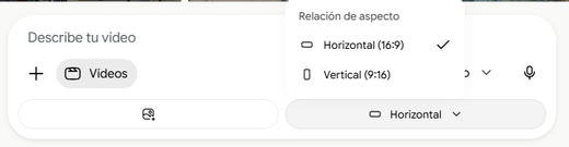 Selector de relación de aspecto con Vertical 9:16