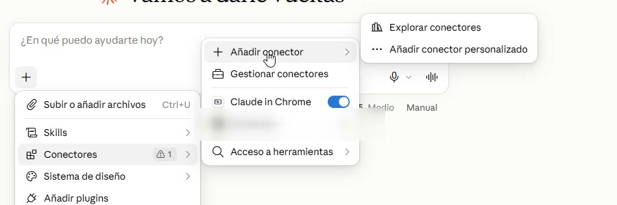 Opción Añadir conector personalizado