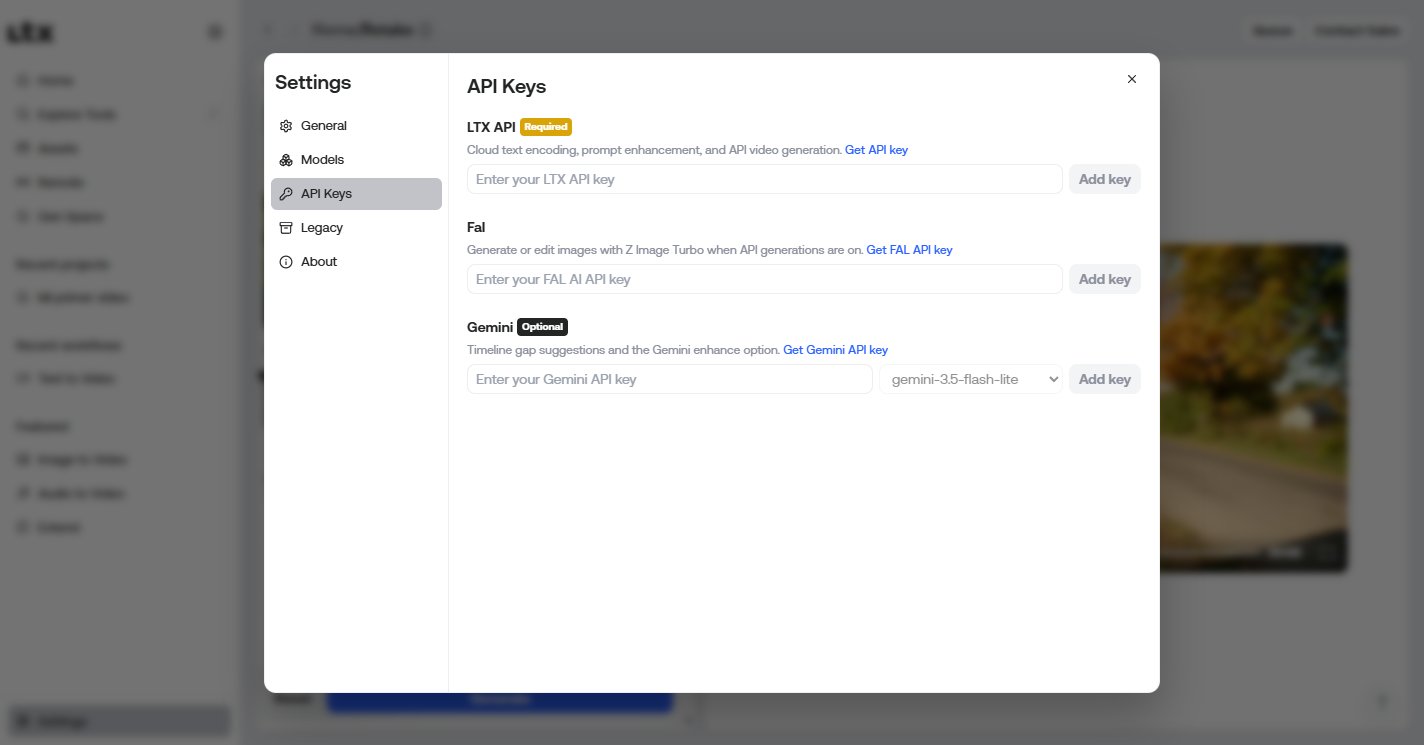 Settings → API Keys: aquí va la clave para el modo nube