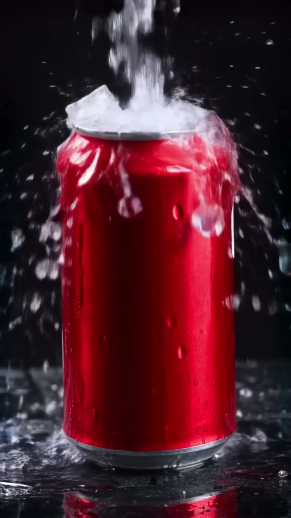 Hecho en mi PC: anuncio de una lata con hielo y gotas