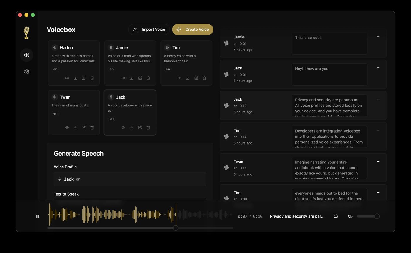Voicebox: perfiles de voz y generación