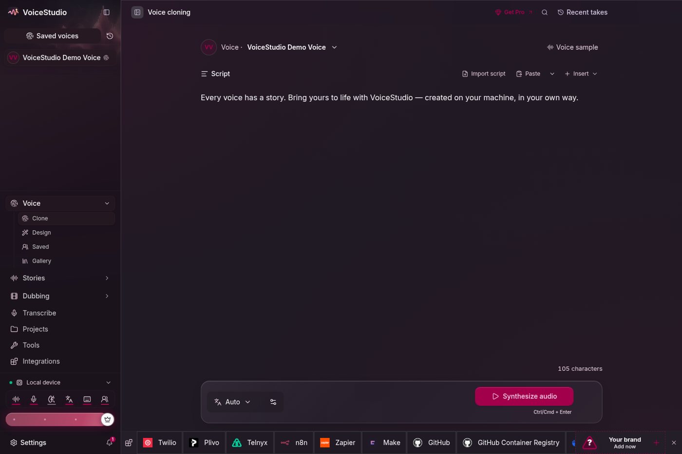 VoiceStudio: clonar voz