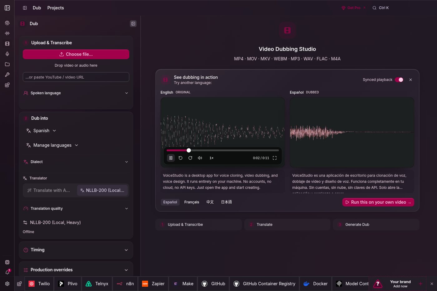 VoiceStudio: doblaje de vídeo